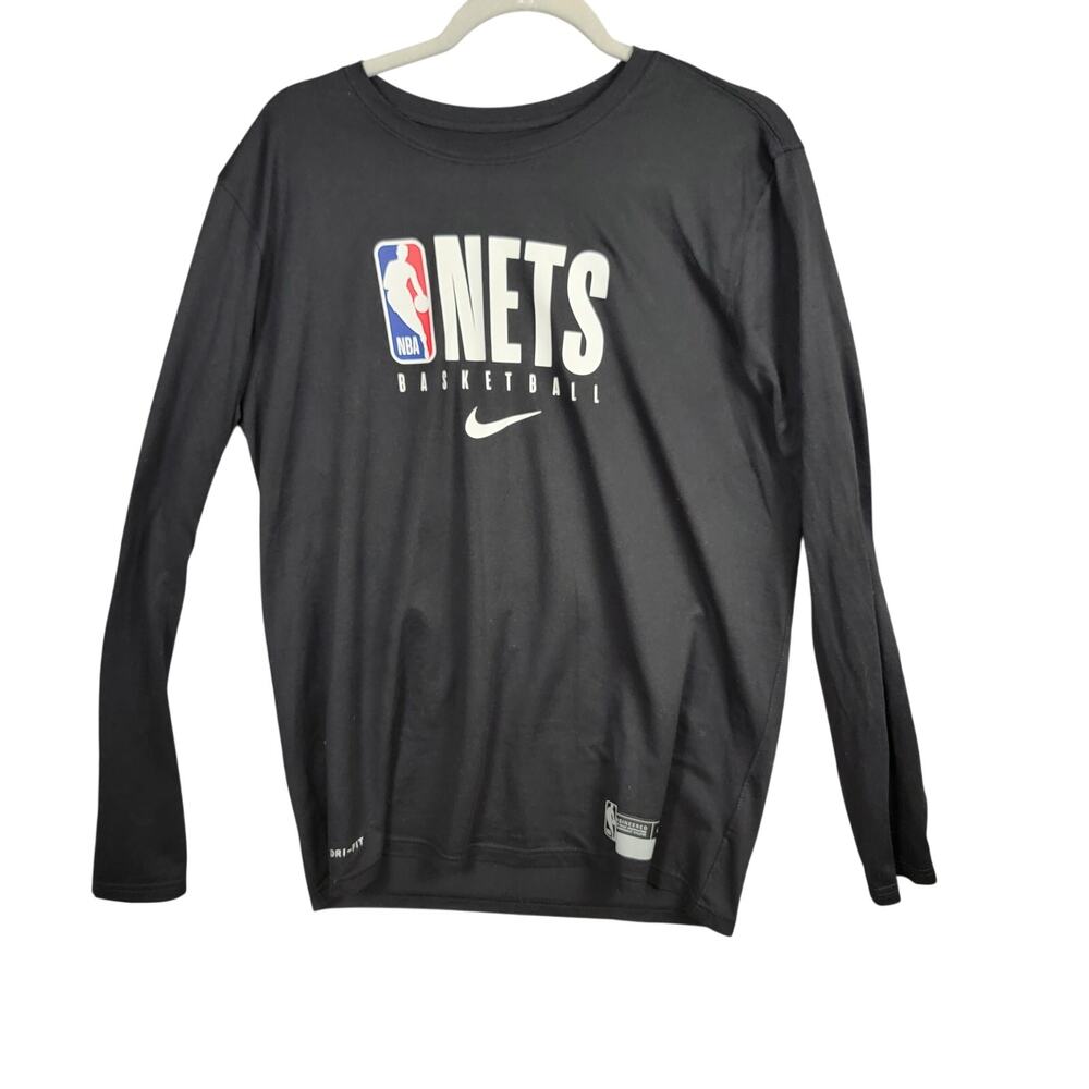 Nike NBA Authentics Brooklyn Nets Dri-FIT Long Sleeve Tee Team Issued L